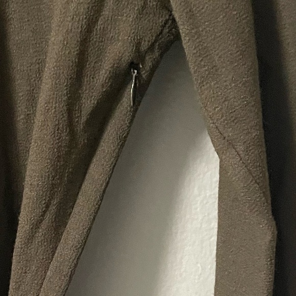 NWT Zara wool blend gathered dress with long sleeves. Dark olive/brown. Small - Picture 10 of 14